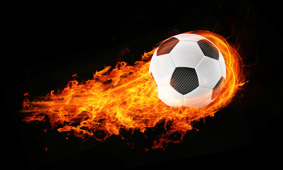 3d abstract flamed football fireball background