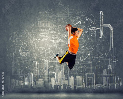 Fotoboard na płycie Gracz koszykówki