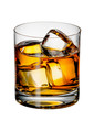 Glass of Scotch whiskey with ice