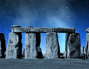 Historical monument Stonehenge in night,England, UK