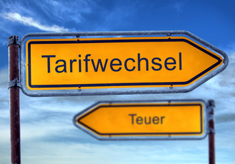 Wall Mural - Strassenschild 1 - Tarifwechsel