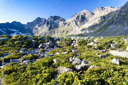 Board z aluminiowym obramowaniem Mengusovska dolina, wysokie tatry (wysokie tatry), słowacja