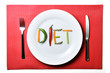 diet written with vegetables in healthy nutrition concept
