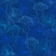 Seamless Pattern Of Jellyfish