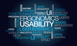 Usability ergonomics user interface tag cloud illustration