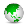 White and green globe