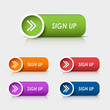 Colored rectangular web buttons sign up