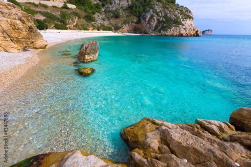 Fotoboard na płycie Javea la Granadella plaża w Xabia alicante Spain