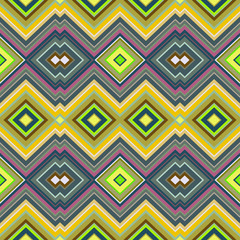 Aufkleber - Color Abstract Retro Zigzag Vector Background