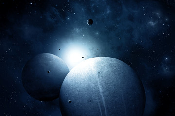 Wall Mural - blue space background