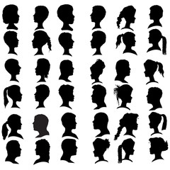 Canvas Print - Vector silhouettes people.