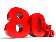 Red Eighty Percent Off. Discount 80%.