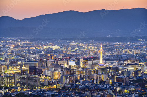 Naklejka samoprzylepna Kioto, Japonia panoramę