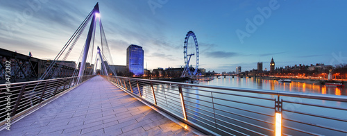 Board z aluminiowym obramowaniem Panorama Londynu w nocy