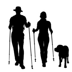 Poster - Vector silhouette of people.