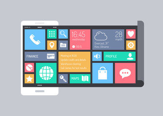 Leinwandbilder - Flat modern mobile user interface concept