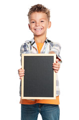 Wall Mural - Boy with small blackboard