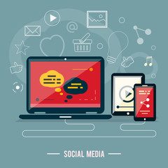 Wall Mural - icons for web design, seo, social media