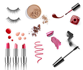 Wall Mural - make up beauty lipstick nail polish liquid powder mascara pencil