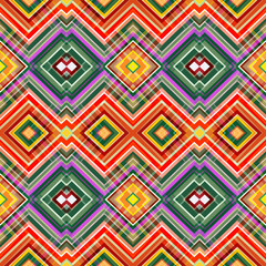 Poster - Color Abstract Retro Zigzag Vector Background