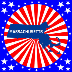 Wall Mural - map of the U.S. state of Massachusetts