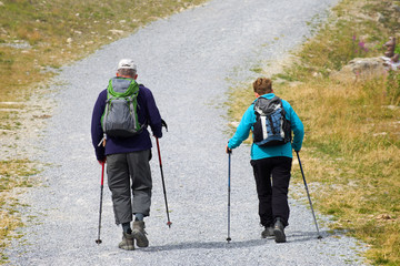 Sticker - Wanderer in den Alpen