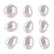 Set of freshwater pearls of different forms.