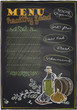 Chalkboard healthy food menu.