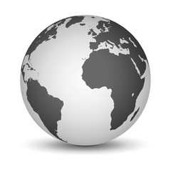 white and black globe