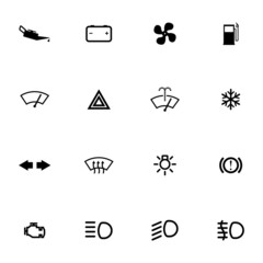 Wall Mural - Vector balck car dashboard icons set