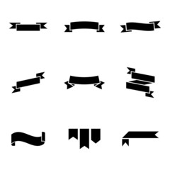 Wall Mural - Vector black ribbon icons set