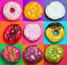 Colored Glazed Donuts