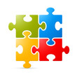 Colorful Puzzle Vector Illustration on White Background
