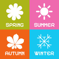 Wall Mural - Four Seasons Vector Illustration