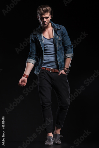 full body picture of a fashion man in a sexy pose , Buy this