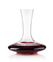 Red Wine On A Decanter Isolated Over White Background