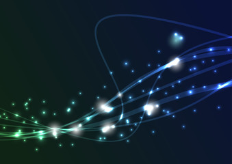 Wall Mural - Transparent swoosh bright spark wave