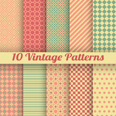 Wall Mural - vintage different vector seamless patterns (tiling)