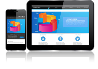 Wall Mural - tablet and smart phone