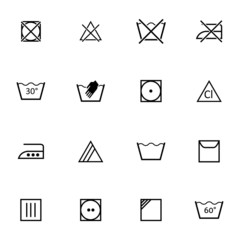 Sticker - Vector black  washing    icons set