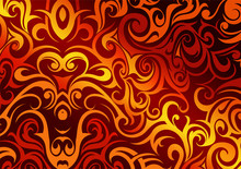Abstract Background With Fire Flames