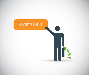 Wall Mural - pay per click affiliate marketing advertisement vector concept
