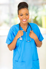 Poster - pretty african medical nurse