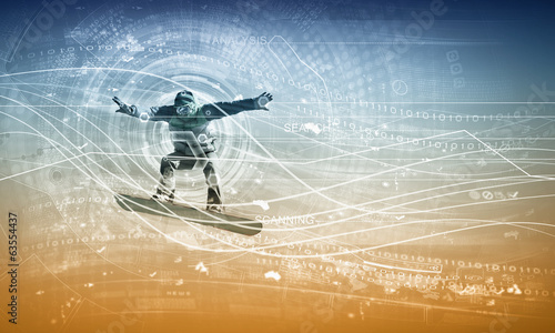 Board z aluminiowym obramowaniem Snowboard