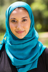 Muslim woman closeup portrait outdoors