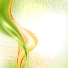 Aufkleber - Abstract green and yellow waving background