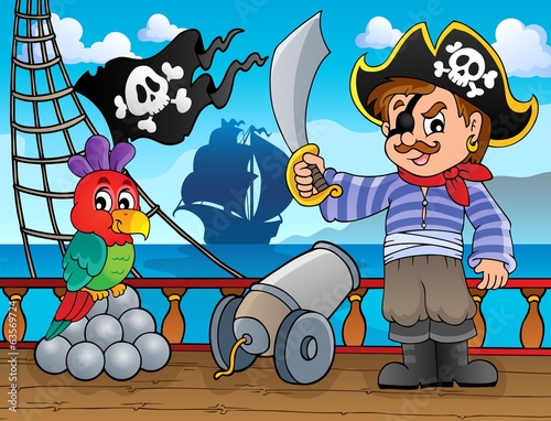 Board z aluminiowym obramowaniem Temat piratów na pokładzie statku 3