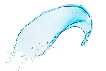 Wall Mural - blue water splash isolated on white background