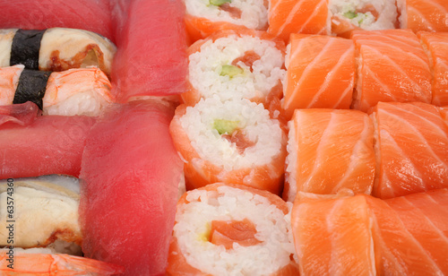Naklejka samoprzylepna Makro sushi pełnej klatki