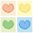 Vier Herzen in pastell